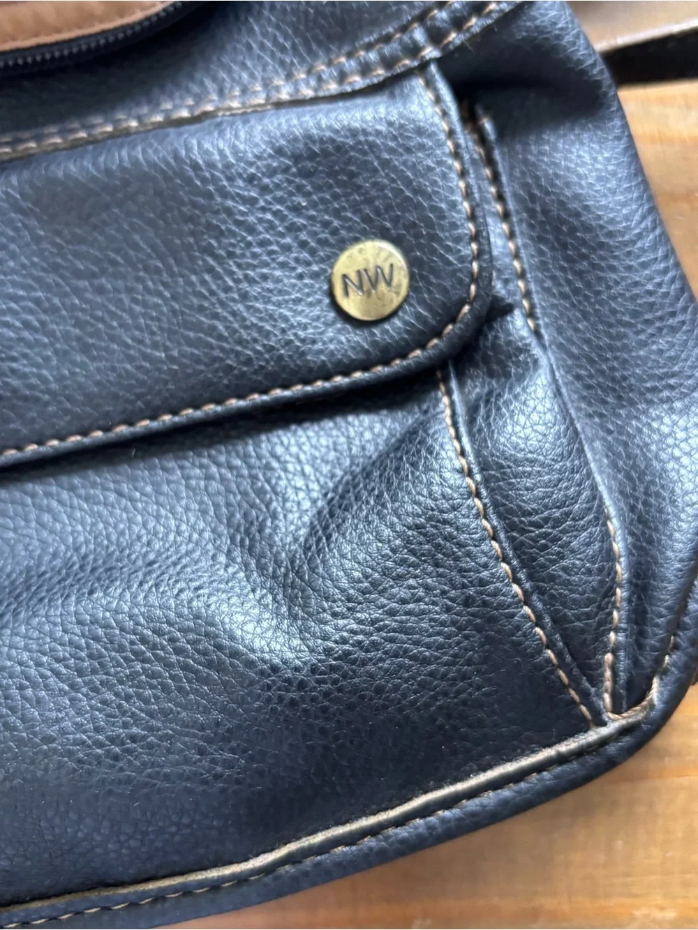 Vintage 90’s Nine West Vegan Leather Mini Backpack Purse-Black-Pebbled-Pockets